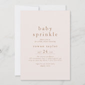 ROWAN Neutraal Roze Goud Boho Eenvoudige Baby Spri Kaart (Voorkant)