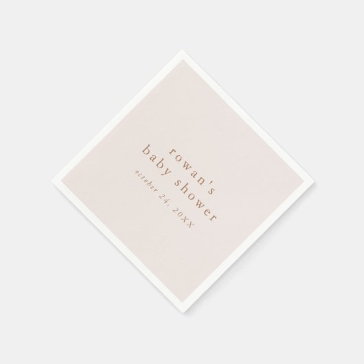 ROWAN Roze en Goud Rustiek Eenvoudig Baby shower Servet (Hoek)