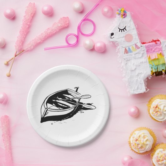 Rowboot Sketch Papieren Bordje (Feest)