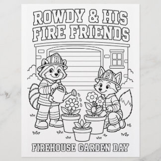 Rowdy en Scout Brandweerkazerne Tuin Dag Kleurplaa