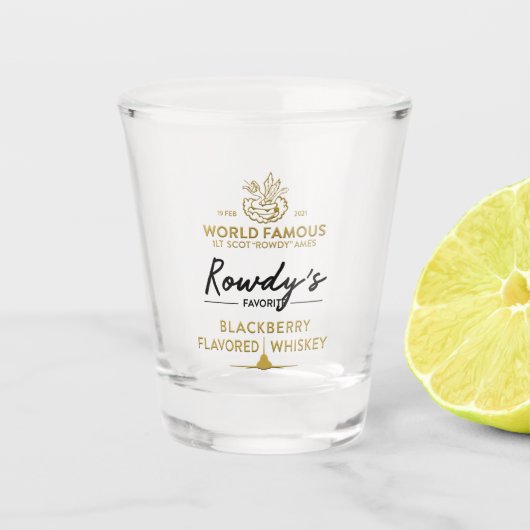 Rowdy's Whiskey Schot Shot Glas (Voorkant)