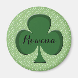 Rowena Irish Shamrock Round Name Magnet Bewerkba Magneet