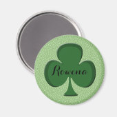 Rowena Irish Shamrock Round Name Magnet | modifiab (Recto/Verso)