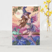 Rowenia - carte de sorcière et de dragon (Fleur jaune)