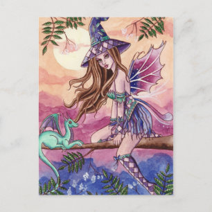 Rowenia - Witch en Dragon Briefkaart