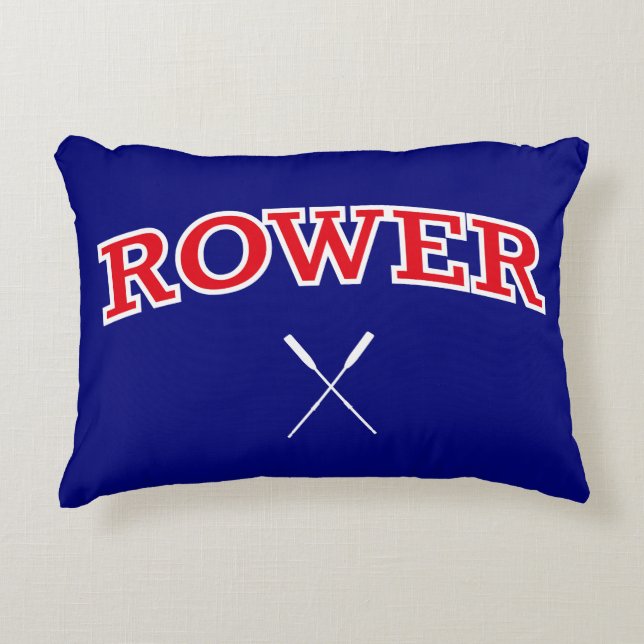 ROWER Red White en Blue Roing Accent Kussen (Voorkant)