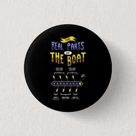Rowerende vleugelboot ronde button 3,2 cm (Voorkant)