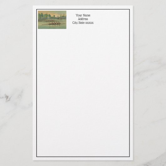 Rowers Race Boat Race Briefpapier (Voorkant)