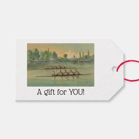  Rowers Race Boat Race Cadeaulabel (Voorkant (Horizontaal))