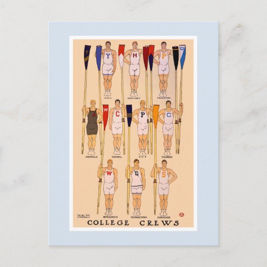 rowing 1908 universiteitsmedewerkers briefkaart (Voorkant)