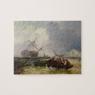 Rowing Boat gaat in een Man-o-oorlog in een Legpuzzel