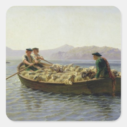 Rowing-boot, 1863 vierkante sticker (Voorkant)