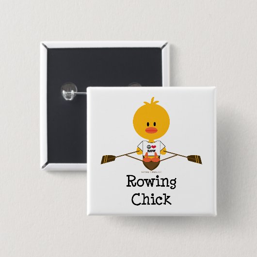 Rowing Chick Button (Voorkant /achterkant)
