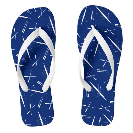 Rowing Club Navy Blue en White Scull Patterted Teenslippers (Voetbed)