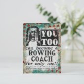 Rowing Coach-Briefkaart - Funny Retro Briefkaart (Staand voorkant)