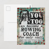 Rowing Coach-Briefkaart - Funny Retro Briefkaart (Voorkant / Achterkant)