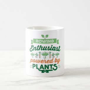 Rowing Enthusiast met Planten Vegan Gift Koffiemok