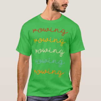 Rowing Handschrift herhaald Retro Typografie T-shirt