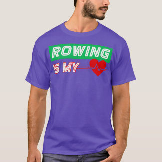 Rowing is mijn hartslag grappige kerstmis... t-shirt