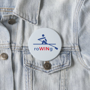 RoWINg motivatie blauw Ronde Button 7,6 Cm