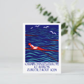 Rowing Poster Zürich 1924 Briefkaart (Staand voorkant)