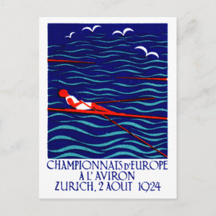 Rowing Poster Zürich 1924 Briefkaart