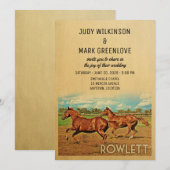 Rowlett Texas Wedding Invitation Horses Kaart (Voorkant / Achterkant)