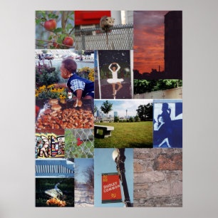 Roxbury, MA-fotocollage muur Poster