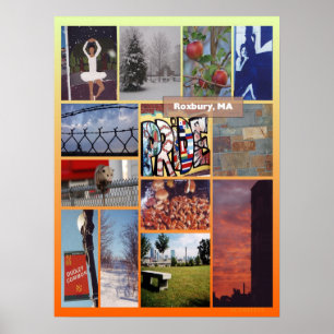 Roxbury, MA fotocollage Poster