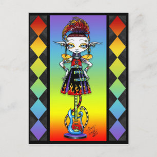 Roxsy Pixie Stick Psychobilly Rainbow Fae Briefkaa Briefkaart