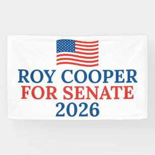 Roy Cooper voor Senaat 2026 Verkiezing Spandoek