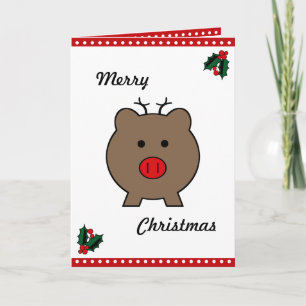 Roy het kerstvarken ~ Vakantie Kaart