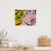 Roy LIchtenstein - Huilen meisje Poster (Keuken)