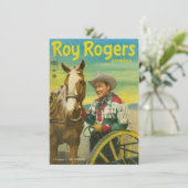 Roy Rogers Comics Invitation CARD Cowboy Western Kaart (Staand voorkant)
