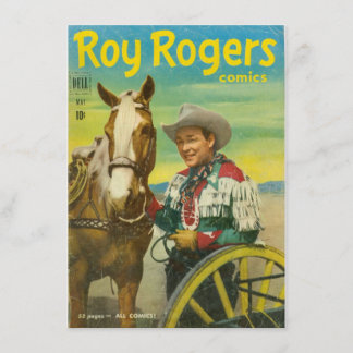 Roy Rogers Comics Invitation CARD Cowboy Western Kaart