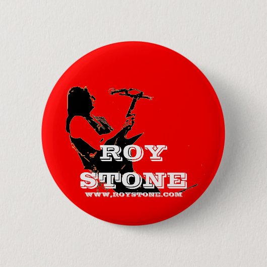 ROY STONE RED LOGO BADGE RONDE BUTTON 5,7 CM (Voorkant)