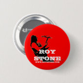 ROY STONE RED LOGO BADGE RONDE BUTTON 5,7 CM (Voorkant /achterkant)