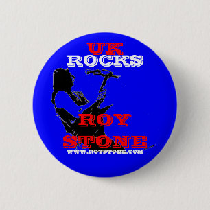 ROY STONE UK ROCKS BADGE RONDE BUTTON 5,7 CM