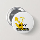 ROY STONE WHITE LOGO BADGE RONDE BUTTON 5,7 CM (Voorkant /achterkant)