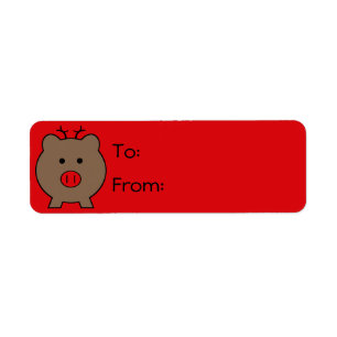 Roy the Kerstmis Pig CadeauLabel Etiket