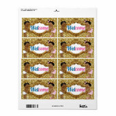 Royal African Mini Glitter Champagne Flesetiketten Etiket (Full Sheet)