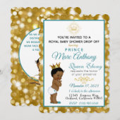 Royal African Prince Blauwgroen & Gold Glitter Fan Kaart (Voorkant / Achterkant)