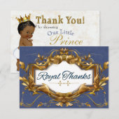 Royal African Prince Blue|Gold Bedankt kaarten (Voorkant / Achterkant)