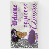 Royal African Princess Paars|Silver Glitter Fancy Spandoek (Verticaal)