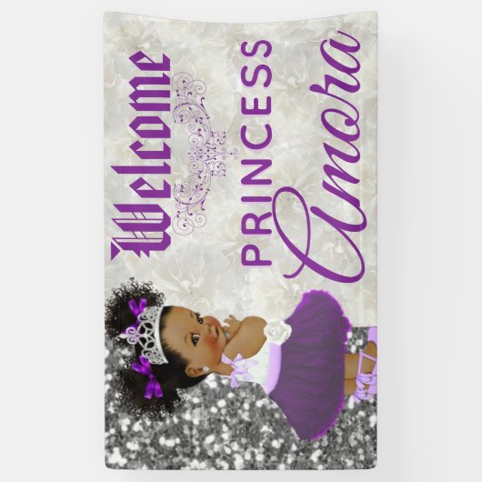Royal African Princess Paars|Silver Glitter Fancy Spandoek (Verticaal)