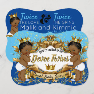 Royal African Twin {BOYS} Light Dark Blue en Gold Kaart
