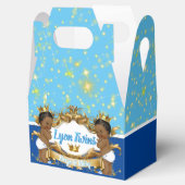 Royal African Twin Princes|Blauw & Goud Sparkles Bedankdoosjes (Geopend)