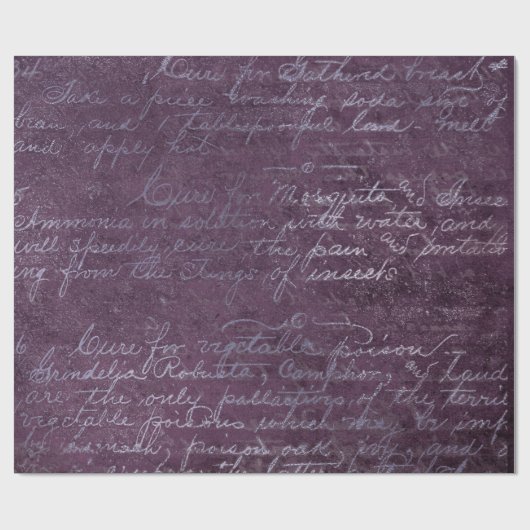 Royal  Amethyst Paars Old Script Cadeaupapier (Vlak)