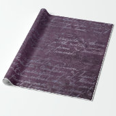 Royal  Amethyst Paars Old Script Cadeaupapier (Uitgerold)