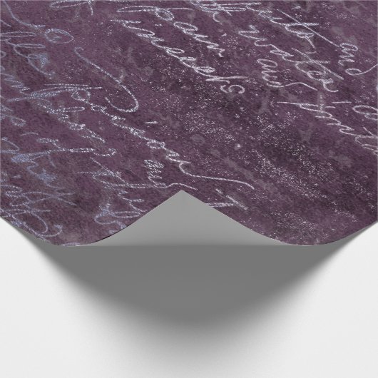 Royal Amethyst Paars Old Script Cadeaupapier (Hoek)